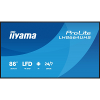 IIYAMA 86 cali LH8664UHS-B3AG 24/7 IPS ANDROID 14 4K 2xHDMI RJ45 2xUSB WiF iUSB-C(DP-Alt) 2x16W iiSignage? (CMS) iiControl (DMS) iiShare ES