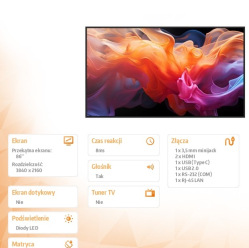 Monitor Sharp MultiSync E869 86 UHD 16/7 350cd/m2 