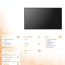 Monitor Sharp MultiSync E559 55 cali UHD 16/7 350cd/m2 