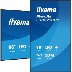 IIYAMA 86 cali LH8675UHS-B2AG 24/7 IPS ANDROID.11 4K WiFi iiSignage2 FailOver EShare 24/7 full daisy chain 