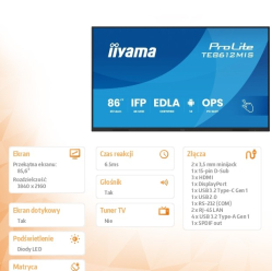 IIYAMA 86 cali TE8612MIS-B4AG 40pkt IPS 4K 24/7 7H ANDROID 14 RK3576 8/128GB EDLA Essential 