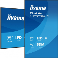 IIYAMA 75 cali LH7575UHS-B2AG 24/7 IPS ANDROID.11 4K WiFi iiSignage2 FailOver EShare 24/7 full daisy chain 