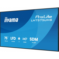IIYAMA 75 cali LH7575UHS-B2AG 24/7 IPS ANDROID.11 4K WiFi iiSignage2 FailOver EShare 24/7 full daisy chain 