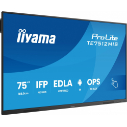 IIYAMA 75 cali TE7512MIS-B4AG 40pkt IPS 4K 24/7 7H ANDROID 14 RK3576 8/128GB EDLA Essential 