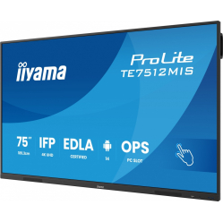 IIYAMA 75 cali TE7512MIS-B4AG 40pkt IPS 4K 24/7 7H ANDROID 14 RK3576 8/128GB EDLA Essential 