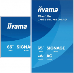 IIYAMA 65 cali LH6581UHSG-1AG 24/7 VA ANDROID 14 4K 2x10W WiFi UCHWYT ŚCIENNY 2xHDMI USB-C RJ45 IR 2xUSB WHITE 