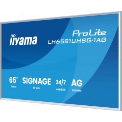 IIYAMA 65 cali LH6581UHSG-1AG 24/7 VA ANDROID 14 4K 2x10W WiFi UCHWYT ŚCIENNY 2xHDMI USB-C RJ45 IR 2xUSB WHITE 