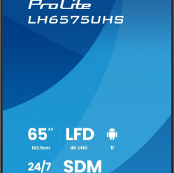 IIYAMA 65 cali LH6575UHS-B2AG 24/7 IPS ANDROID.11 4K WiFi iiSignage2 FailOver EShare 24/7 full daisy chain 