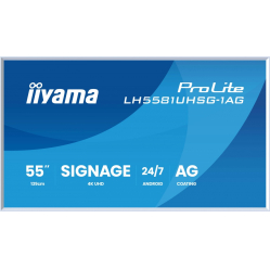 IIYAMA 55 cali LH5581UHSG-1AG 24/7 VA ANDROID 14 4K 2x10W WiFi UCHWYT CIENNY 2xHDMI USB-C RJ45 IR 2xUSB WHITE 
