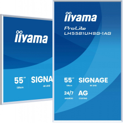IIYAMA 55 cali LH5581UHSG-1AG 24/7 VA ANDROID 14 4K 2x10W WiFi UCHWYT CIENNY 2xHDMI USB-C RJ45 IR 2xUSB WHITE 