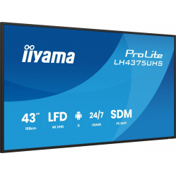 IIYAMA 43 cale LH4375UHS-B2AG 24/7 IPS ANDROID.11 4K WiFi iiSignage2 FailOver EShare 24/7 full daisy chain 