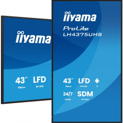 IIYAMA 43 cale LH4375UHS-B2AG 24/7 IPS ANDROID.11 4K WiFi iiSignage2 FailOver EShare 24/7 full daisy chain 