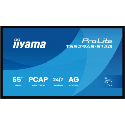 IIYAMA 65 cali T6529AS-B1AG VA 4K HDMIx2 USB-C RJ45 2x10W WiFi Android 14 Signal FailOver Whiteboard iiSignage2 (CMS) iiControl (DMS) iiS