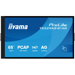 IIYAMA 65 cali T6529AS-B1AG VA 4K HDMIx2 USB-C RJ45 2x10W WiFi Android 14 Signal FailOver Whiteboard iiSignage2 (CMS) iiControl (DMS) iiS