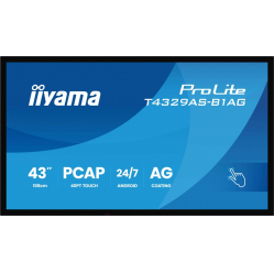 IIYAMA 43 cale T4329AS-B1AG VA 4K HDMIx2 USB-C RJ45 2x10W WiFi Android 14 Signal FailOver Whiteboard iiSignage (CMS) iiControl (DMS) iiS