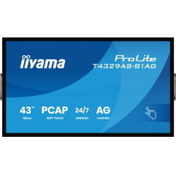 IIYAMA 43 cale T4329AS-B1AG VA 4K HDMIx2 USB-C RJ45 2x10W WiFi Android 14 Signal FailOver Whiteboard iiSignage (CMS) iiControl (DMS) iiS
