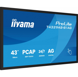 IIYAMA 43 cale T4329AS-B1AG VA 4K HDMIx2 USB-C RJ45 2x10W WiFi Android 14 Signal FailOver Whiteboard iiSignage (CMS) iiControl (DMS) iiS