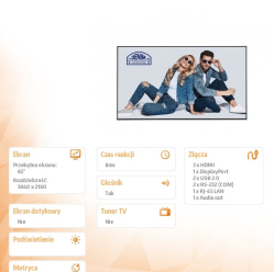 LG wieloformatowy 65UH5N-M IPS 500cd/m2 24/7 