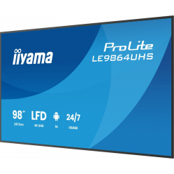 IIYAMA 98 cali LE9864UHS-B1AG 24/7 VA ANDROID14 4K 500cd 5000:1 2xHDMI USB-C RJ45 RS-232c IR 2x10W 2xUSB UCHWYT ŚCIENNY iiSignage2 WiFi Fa