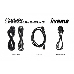 IIYAMA 98 cali LE9864UHS-B1AG 24/7 VA ANDROID14 4K 500cd 5000:1 2xHDMI USB-C RJ45 RS-232c IR 2x10W 2xUSB UCHWYT ŚCIENNY iiSignage2 WiFi Fa