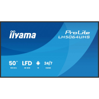 IIYAMA 50 cali LH5064UHS-B1AG 24/7 IPS ANDROID14 4K 500cd 1200:1 2xHDMI USB-C RJ45 RS-232c IR 2x10W 2xUSB UCHWYT ŚCIENNY iiSignage2 WiFi Fa