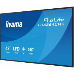 IIYAMA 43 cale LH4364UHS-B1AG 24/7 VA ANDROID14 4K 500cd 4000:1 2xHDMI USB-C RJ45 RS-232c IR 2x10W 2xUSB UCHWYT ŚCIENNY 