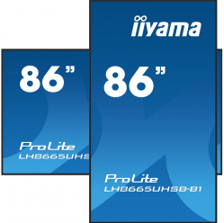 IIYAMA 86 cali LH8665UHSB-B1 24/7 IPS ANDROID 11 4K 800cd iiSignage2 SDM 2x HDMI DP 2x USB 2x 10W RJ45 WiFi 4/32GB PION/POZIOM 400x400