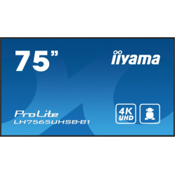 IIYAMA 75 cali LH7565UHSB-B1 24/7 IPS ANDROID 11 4K 800cd iiSignage2 SDM 2x HDMI DP 2x USB 2x 10W RJ45 WiFi 4/32GB PION/POZIOM 400x400(vesa)