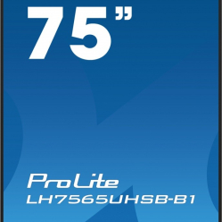 IIYAMA 75 cali LH7565UHSB-B1 24/7 IPS ANDROID 11 4K 800cd iiSignage2 SDM 2x HDMI DP 2x USB 2x 10W RJ45 WiFi 4/32GB PION/POZIOM 400x400(vesa)
