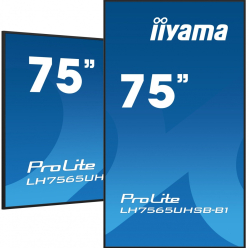 IIYAMA 75 cali LH7565UHSB-B1 24/7 IPS ANDROID 11 4K 800cd iiSignage2 SDM 2x HDMI DP 2x USB 2x 10W RJ45 WiFi 4/32GB PION/POZIOM 400x400(vesa)
