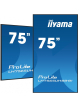IIYAMA 75 cali LH7565UHSB-B1 24/7 IPS ANDROID 11 4K 800cd iiSignage2 SDM 2x HDMI DP 2x USB 2x 10W RJ45 WiFi 4/32GB PION/POZIOM 400x400(vesa)