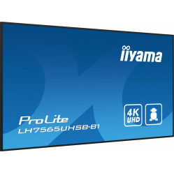 IIYAMA 75 cali LH7565UHSB-B1 24/7 IPS ANDROID 11 4K 800cd iiSignage2 SDM 2x HDMI DP 2x USB 2x 10W RJ45 WiFi 4/32GB PION/POZIOM 400x400(vesa)
