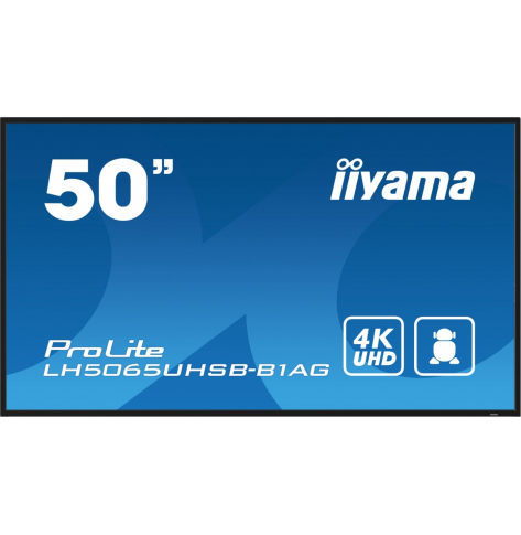 IIYAMA 50 cali LH5065UHSB-B1 AG 24/7 VA ANDROID 11 4K 800cd iiSignage2 SDM 2x HDMI DP 2x USB 2x 10W RJ45 WiFi 4/32GB PION/POZIOM 400x400(vesa)