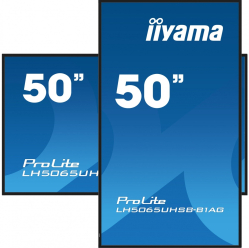 IIYAMA 50 cali LH5065UHSB-B1 AG 24/7 VA ANDROID 11 4K 800cd iiSignage2 SDM 2x HDMI DP 2x USB 2x 10W RJ45 WiFi 4/32GB PION/POZIOM 400x400(vesa)