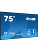 IIYAMA 75 cali LH7575UHS-B1AG 24/7 IPS ANDROID.11 4K 500cd/m2 WiFi 3xHDMI DP Daisy/Chain 2xUSB 2x10W RJ45 iiSignage2 FailOver SDM 4GB/32GB metal PIO