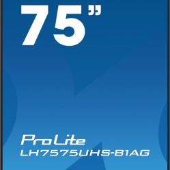 IIYAMA 75 cali LH7575UHS-B1AG 24/7 IPS ANDROID.11 4K 500cd/m2 WiFi 3xHDMI DP Daisy/Chain 2xUSB 2x10W RJ45 iiSignage2 FailOver SDM 4GB/32GB metal PIO