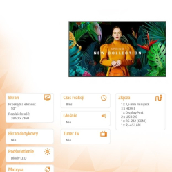 Samsung QM50C 50 cali Matowy 24h/7 500(cd/m2) 3840 x 2160 UHD S10 Player (Tizen 7 VXT Ready) WiFi/BT 3 lata On-Site (LH50QMCEPGCXEN)
