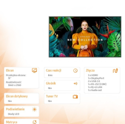 Samsung QM75C 75 cali Matowy 24h/7 500(cd/m2) 3840 x 2160 UHD S10 Player (Tizen 7) Wi-Fi/BT 3 lata On-Site (LH75QMCEBGCXEN)