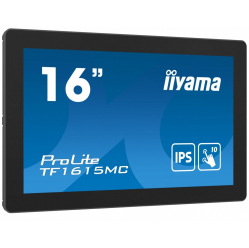 IIYAMA 15.6 cala TF1615MC-B1 IPS pojemnościowa 10 punktów 450cd/m2 IP65 7H HDMI DP VGA 