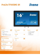 IIYAMA 15.6 cala TF1615MC-B1 IPS pojemnościowa 10 punktów 450cd/m2 IP65 7H HDMI DP VGA 