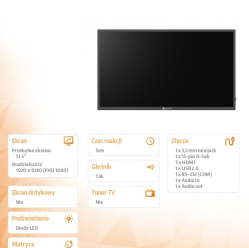 Monitor AG NEOVO PM-3202 CZARNY 350cd/m2 1400:1 24/7 