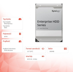 Synology HDD SATA 3,5" 20TB 512e 6Gb/s 7,2k HAT5310-20T 5Y