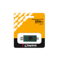 Pendrive KINGSTON DTDEG2/256GB 256GB USB-A USB-C 3.2 Gen 1 DataTraveler DuoG2 czarno-zielony