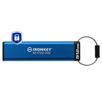 Pendrive KINGSTON IKKP200/512GB 512GB USB-A 3.2 Gen 1 IronKey Keypad 200 FIPS 140-3 Lvl 3 Pending AES-256 Encrypted niebieski