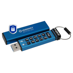 Pendrive KINGSTON IKKP200/512GB 512GB USB-A 3.2 Gen 1 IronKey Keypad 200 FIPS 140-3 Lvl 3 Pending AES-256 Encrypted niebieski