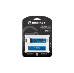Pendrive KINGSTON IKKP200/512GB 512GB USB-A 3.2 Gen 1 IronKey Keypad 200 FIPS 140-3 Lvl 3 Pending AES-256 Encrypted niebieski