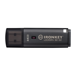 Pendrive KINGSTON IKLP50G2/64GB 64GB USB-A 3.2 Gen 1 IronKey Locker Plus 50 G2 FIPS 197 AES-256 czarny