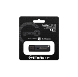Pendrive KINGSTON IKLP50G2/64GB 64GB USB-A 3.2 Gen 1 IronKey Locker Plus 50 G2 FIPS 197 AES-256 czarny
