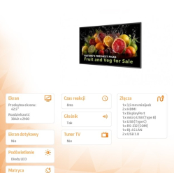 Monitor wielkoformatowy Philips 43BDL5050D 42.5 16:9 8ms Public Display 