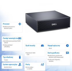 Komputer Dell Pro Max FCM1253 GB10 NVIDIA GB10 Grace 128GB 4TB DGX OS 1Y Basic Onsite + 1Y KYHD